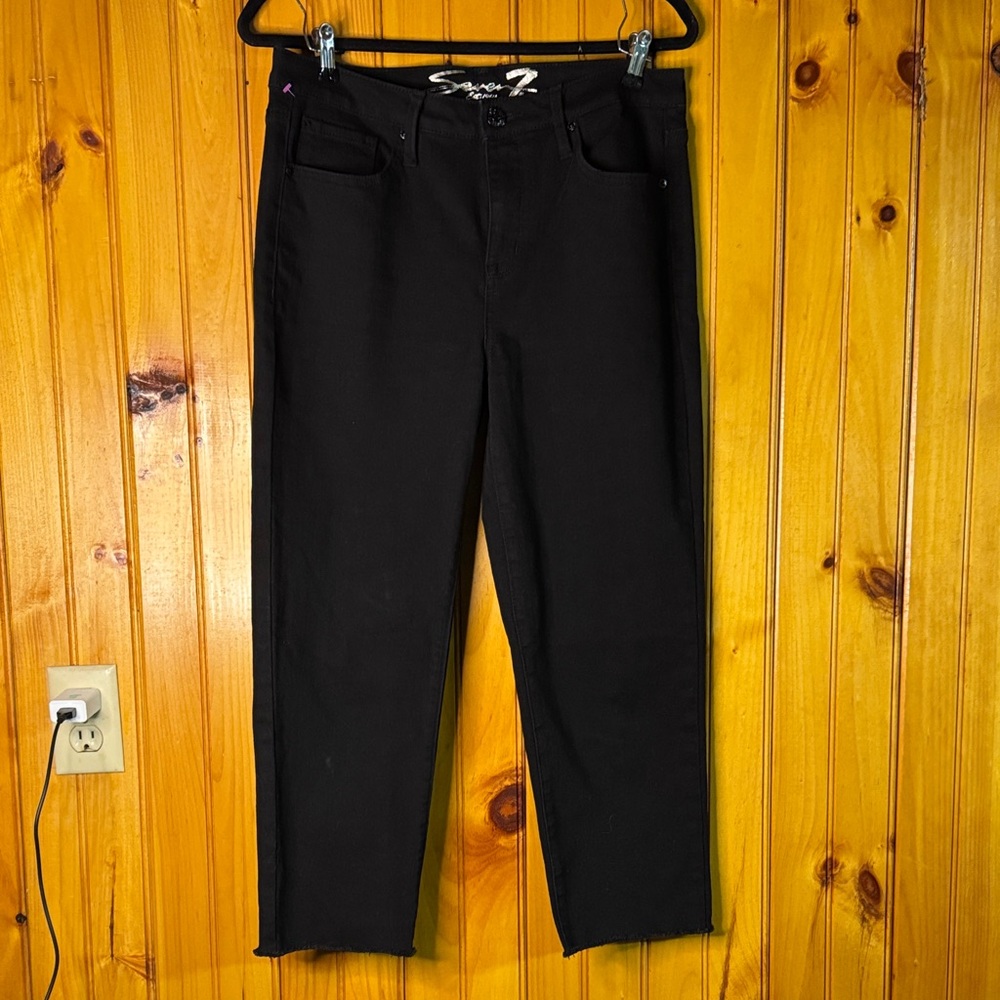 Seven7 Tower Straight Crop Black Denim